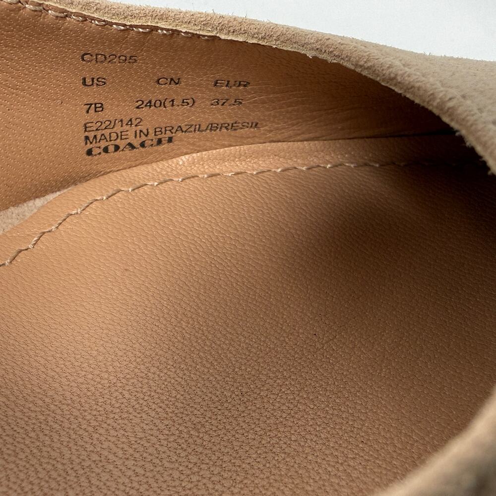 Coach Skyler Suede Pumps Beechwood Nude Stiletto Heel Pointed Toe - Picture 11 of 16